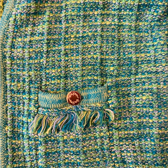 Lilly Pulitzer Simora Fringe Cardigan Evergreen Exotic Tweed Size XS NWT - Picture 5 of 9